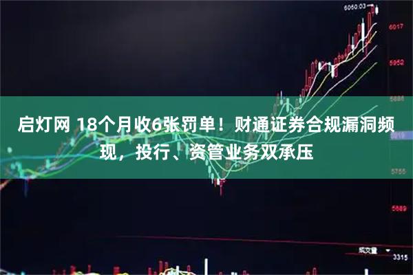 启灯网 18个月收6张罚单！财通证券合规漏洞频现，投行、资管业务双承压